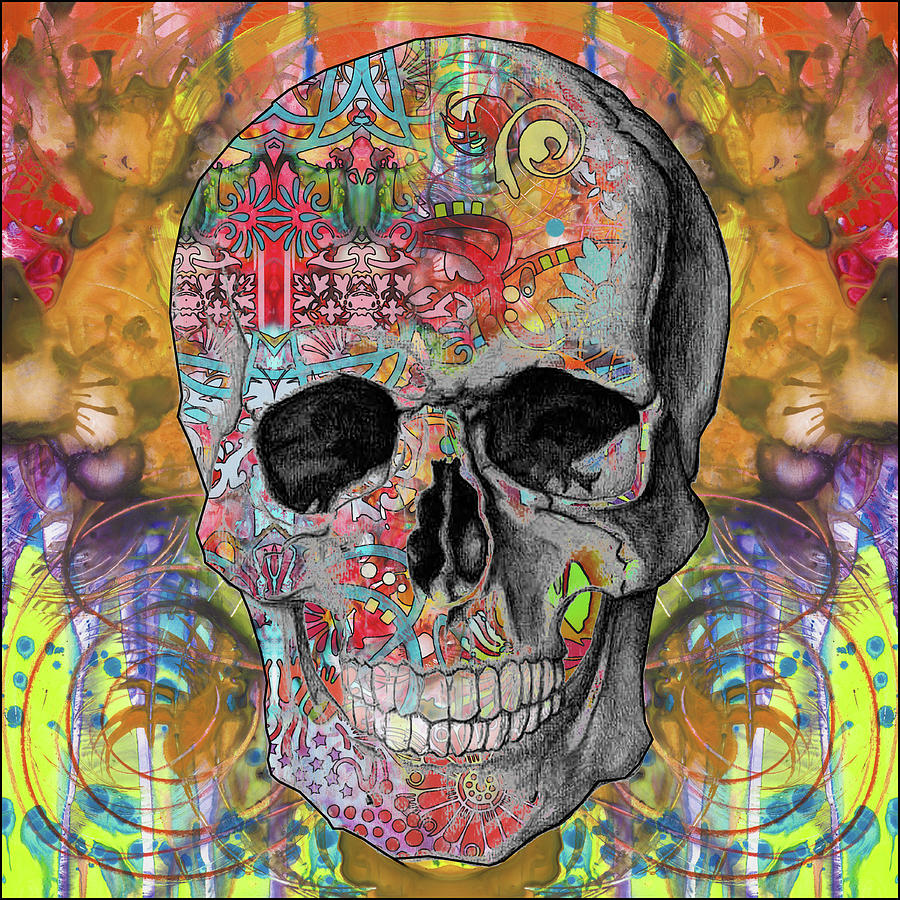 Skull Mixed Media - Smile Skull #1 by Dean Russo