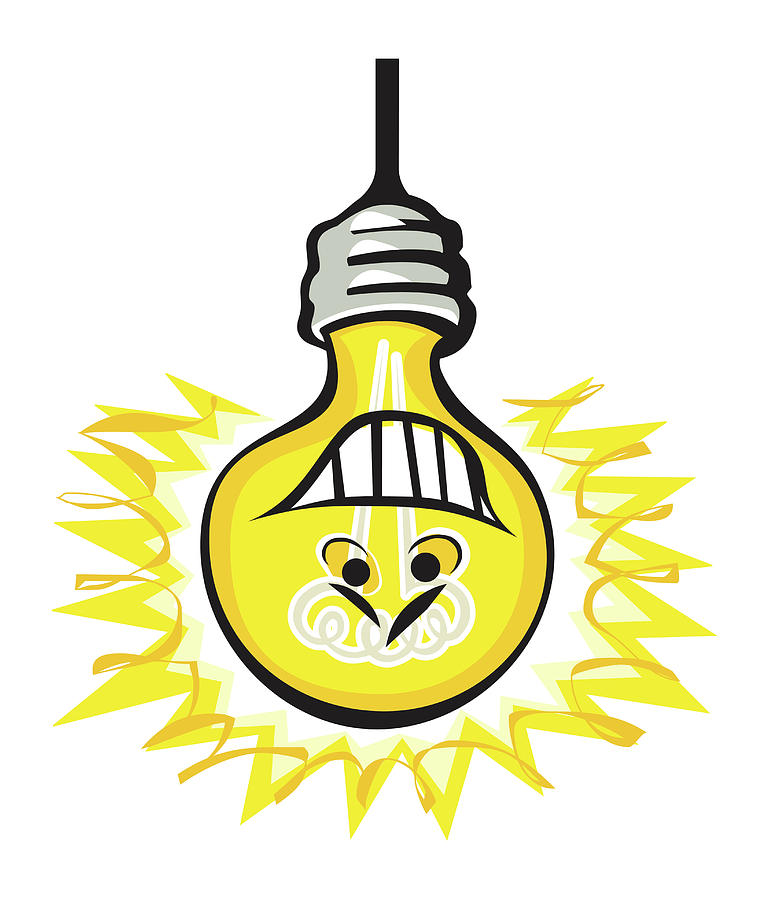 Vintage Drawing - Smiling Lightbulb #1 by CSA Images