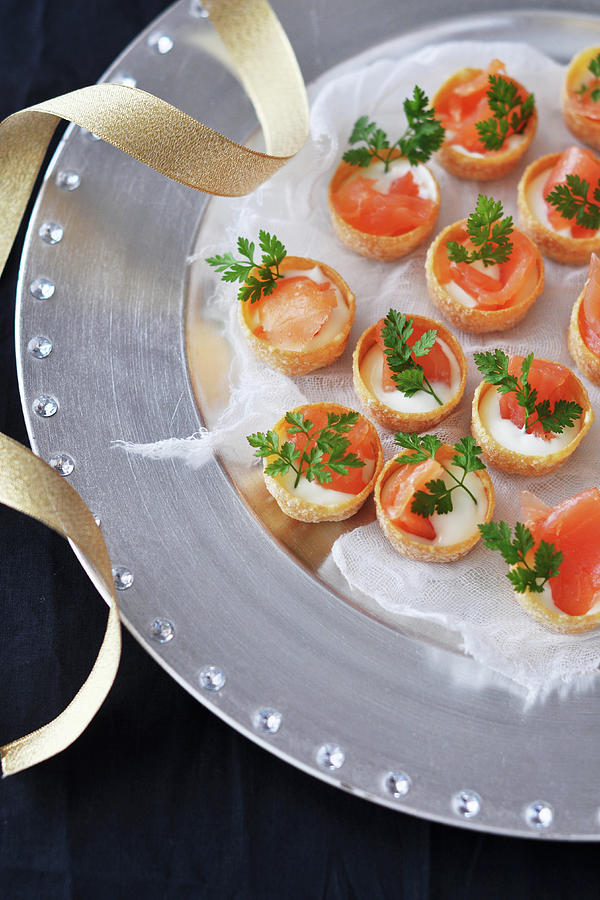 Smoked Salmon And Thick Cream Mini Croustades #1 Photograph by Steve_ho