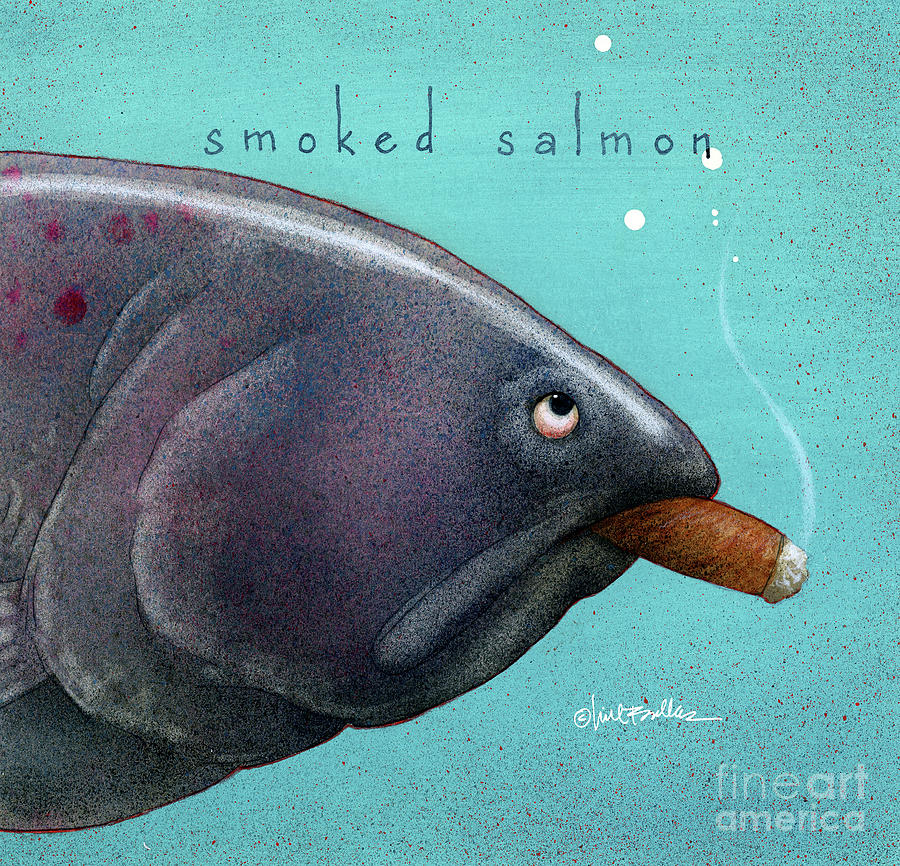 Smoked Salmon Painting - Smoked salmon #1 by Will Bullas