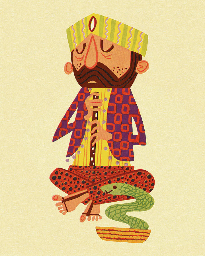 Music Drawing - Snake Charmer #1 by CSA Images