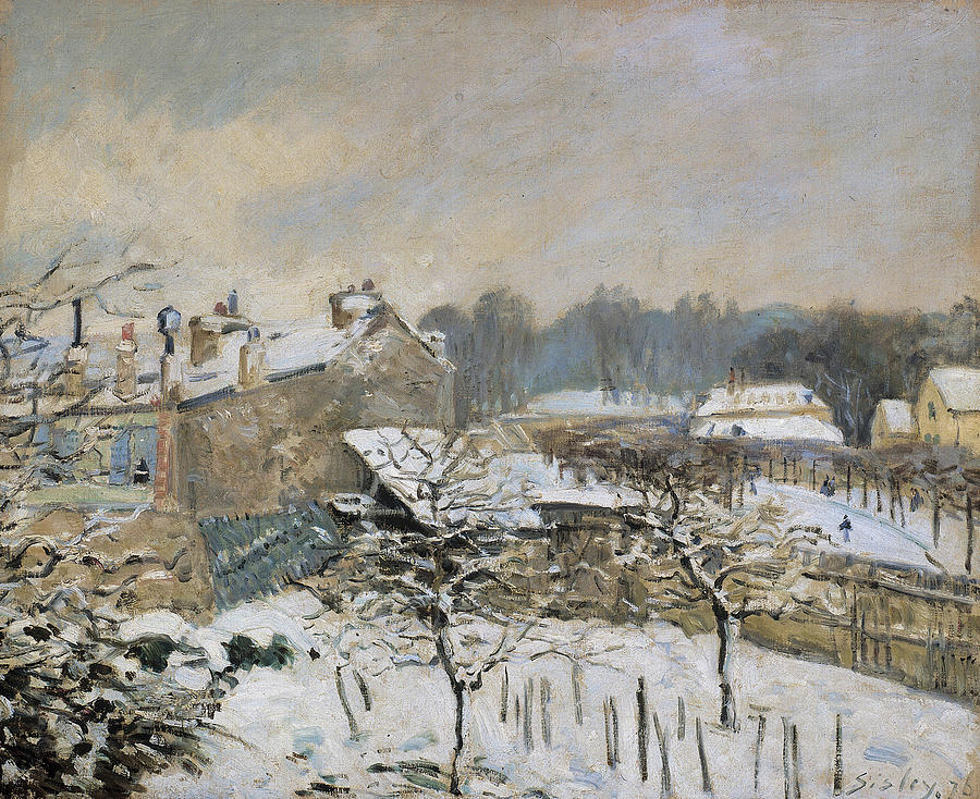 Alfred Sisley Painting - Snow Effect at Louveciennes #1 by Alfred Sisley