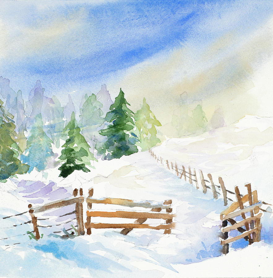 Landscape Painting - Snowy Serenity I #1 by Lanie Loreth