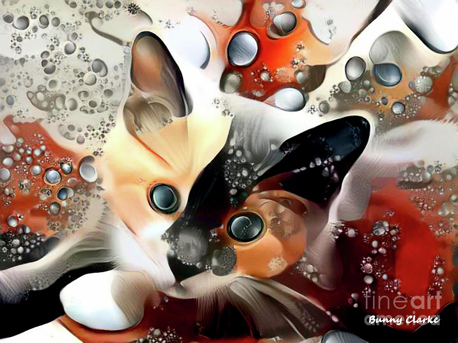 Abstract Digital Art - Snuggle Baby #1 by Bunny Clarke