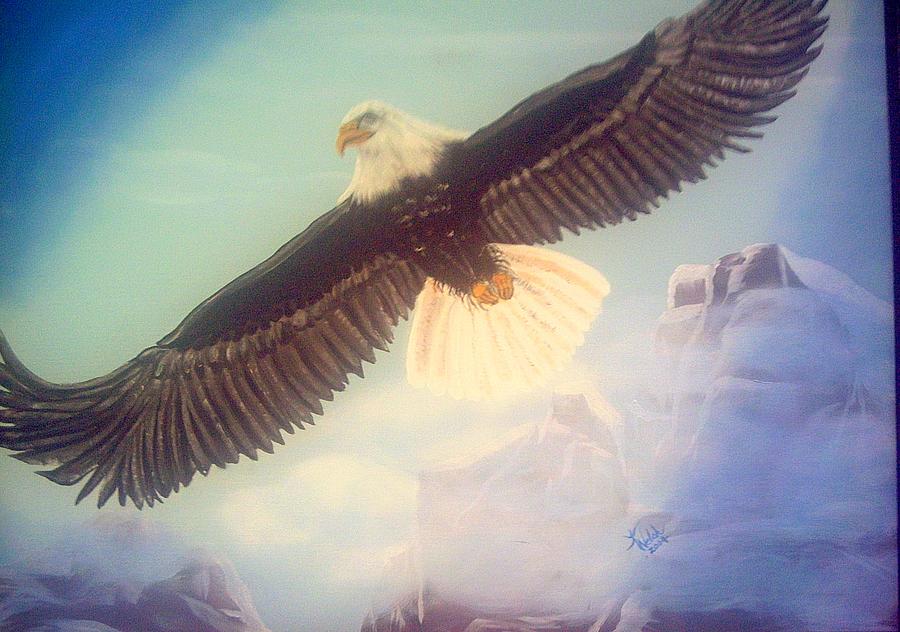 Eagle Painting - Soaring Eagle #1 by Kathern Ware