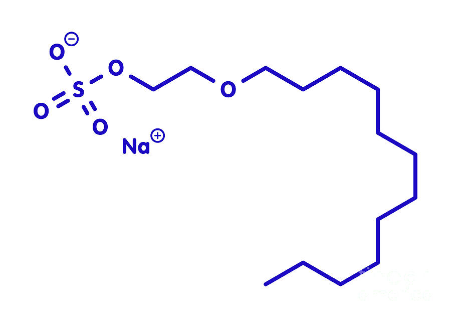 Sodium Photograph - Sodium Laureth Sulphate Detergent Molecule #1 by Molekuul/science Photo Library