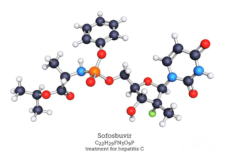 Sofosbuvir Antiviral Drug Molecule #1 Photograph by Greg Williams/science Photo Library