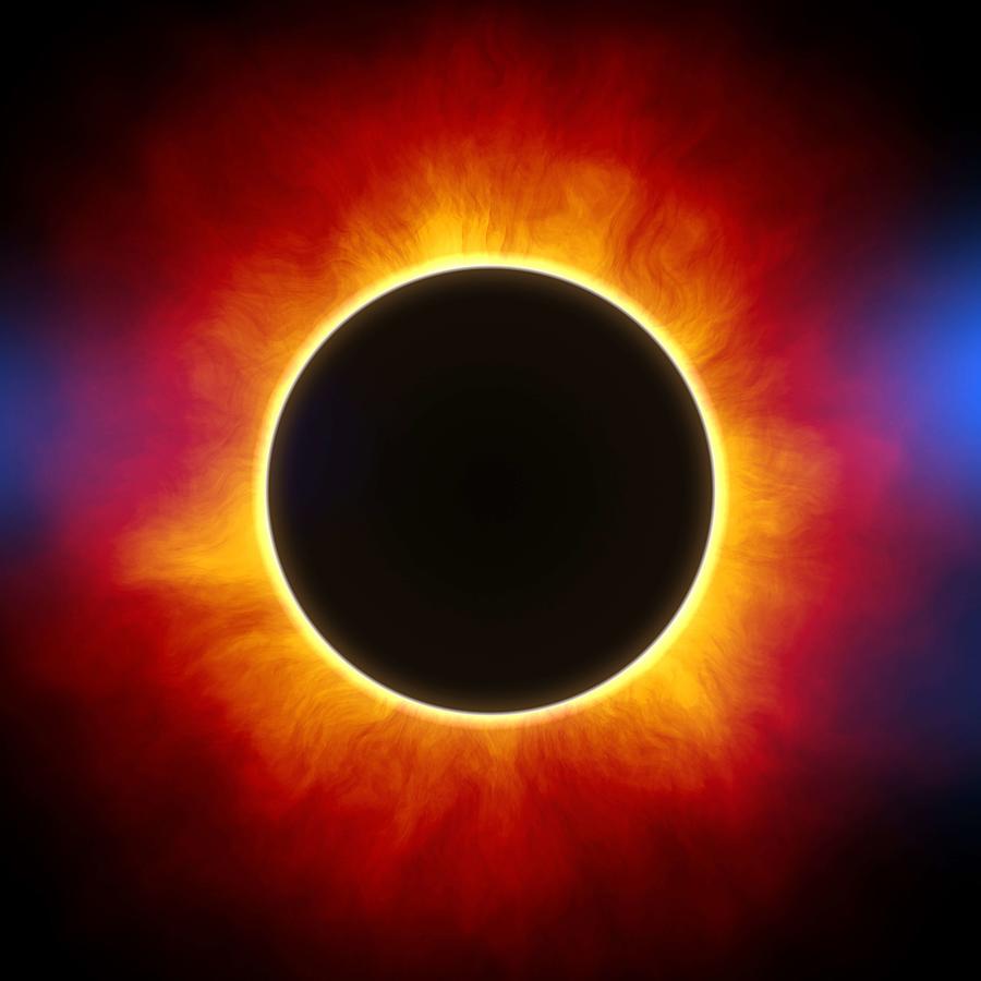Solar Eclipse lg #1 Painting by Celestial Images