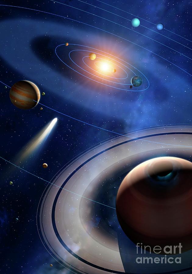 Solar System Illustration #1 Photograph by Mark Garlick/science Photo Library