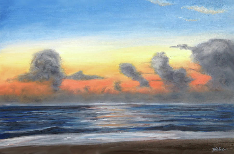 Outer Banks Painting - Moody Outer Banks Sunrise by Billie Mann Outer Banks Painting - Moody Outer Banks Sunrise by Billie Mann