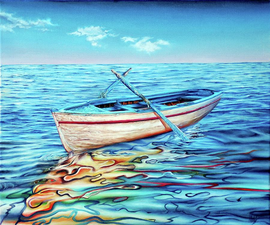 Solitary Boat Painting by Michelangelo Rossi