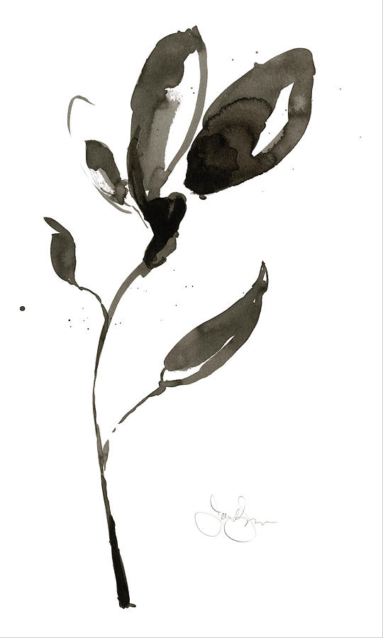 Flower Painting - Solitary Sumi-e I #1 by Jennifer Goldberger