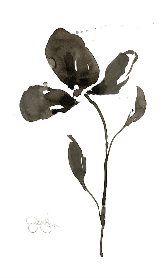Flower Painting - Solitary Sumi-e II #1 by Jennifer Goldberger