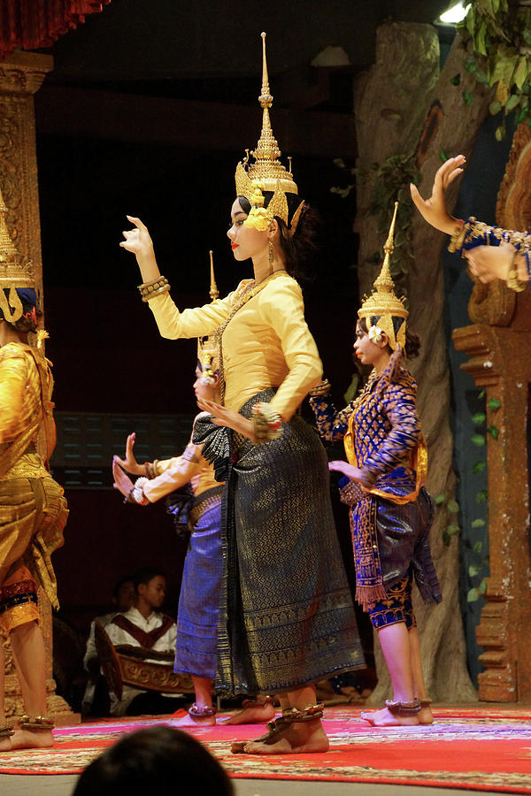 Solo Apsara Dancer Uses Hand Gestures Photograph