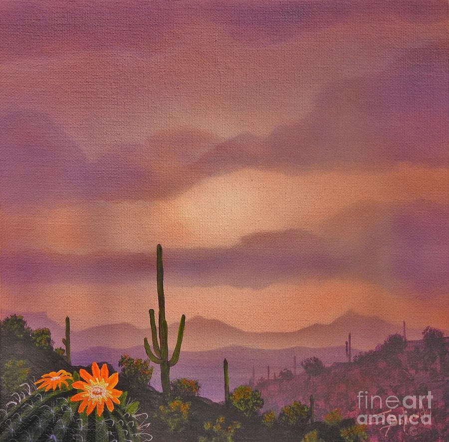 Sunset Painting - Sonoran Solitude by Jerry Bokowski
