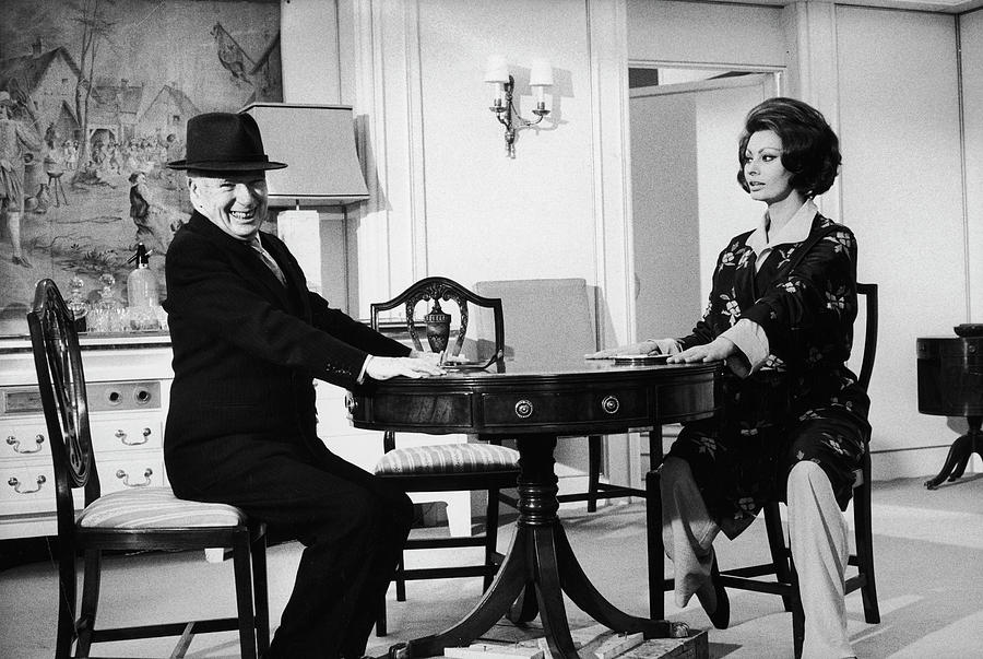 Sophia Loren Photograph - Sophia Loren;Charlie Chaplin #1 by Alfred Eisenstaedt