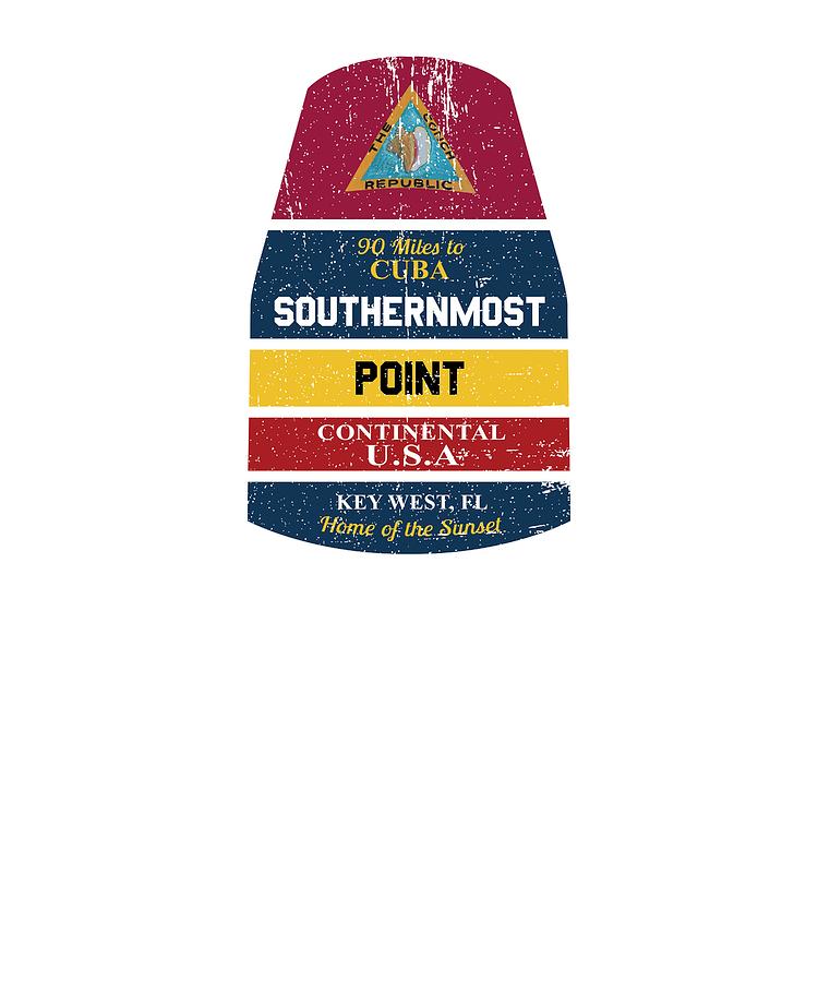 Southernmost Point Key West Florida Souvenir Kühlschrankmagnet mit Ø 60 mm M 