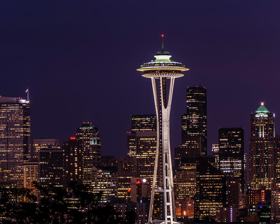 Space Needle at Night #1 Photograph by Donald Pash