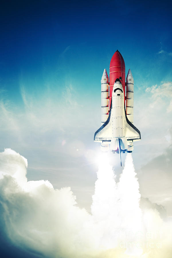 Rocket Photograph - Space Shuttle Taking Off On A Mission by Fer Gregory Rocket Photograph - Space Shuttle Taking Off On A Mission by Fer Gregory