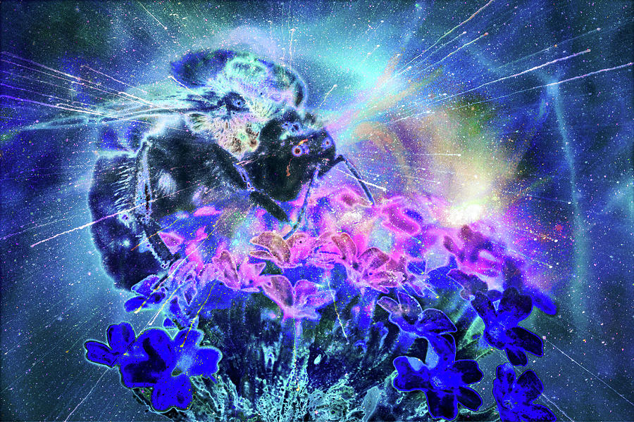 Bee Digital Art - SpaceBeeShiny by Pat Pro