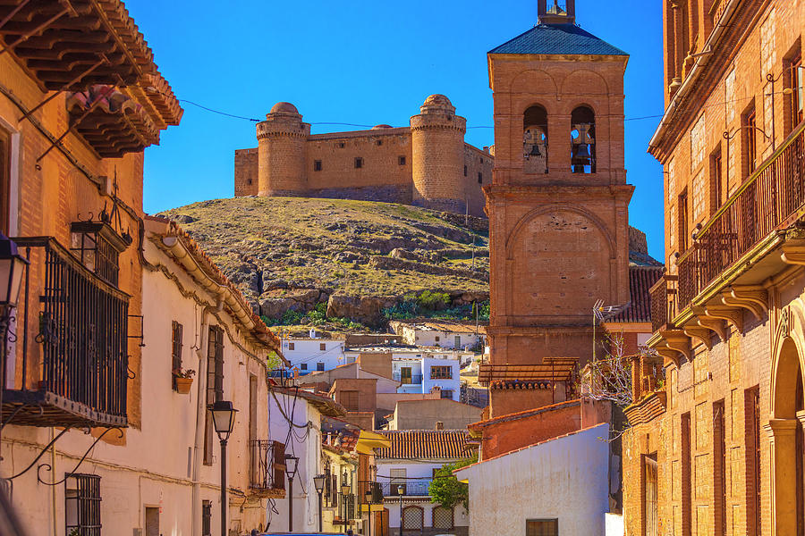 Spain, Andalusia, Calahorra, Granada District, Sierra Nevada, La Clahorra And Its Castle #1 Digital Art by Olimpio Fantuz