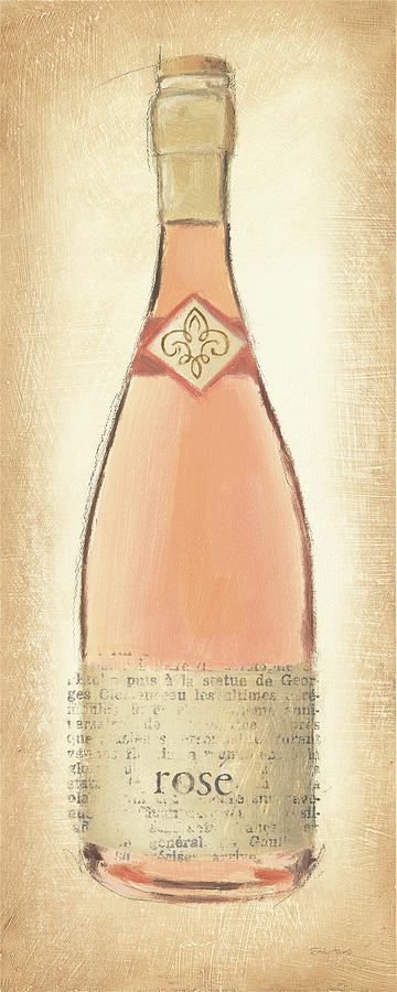 Bottle Painting - Sparkling Rose Bottle #1 by Emily Adams