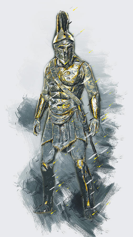 Spartan Hoplite - 47 #1 Painting by AM FineArtPrints