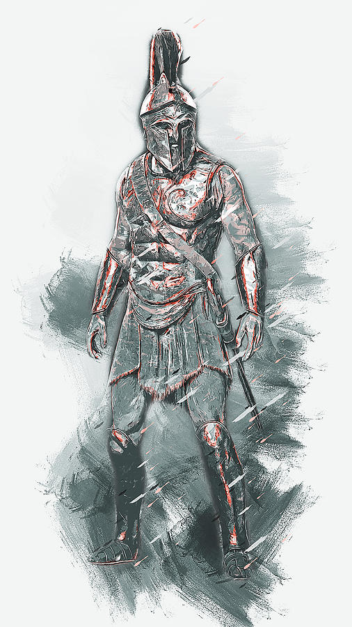 Spartan Hoplite - 48 #1 Painting by AM FineArtPrints