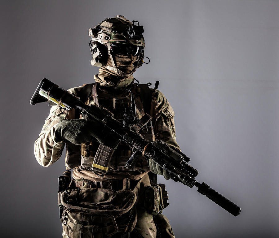 Special Forces Fighter In Battle Photograph by Oleg Zabielin - Fine Art ...