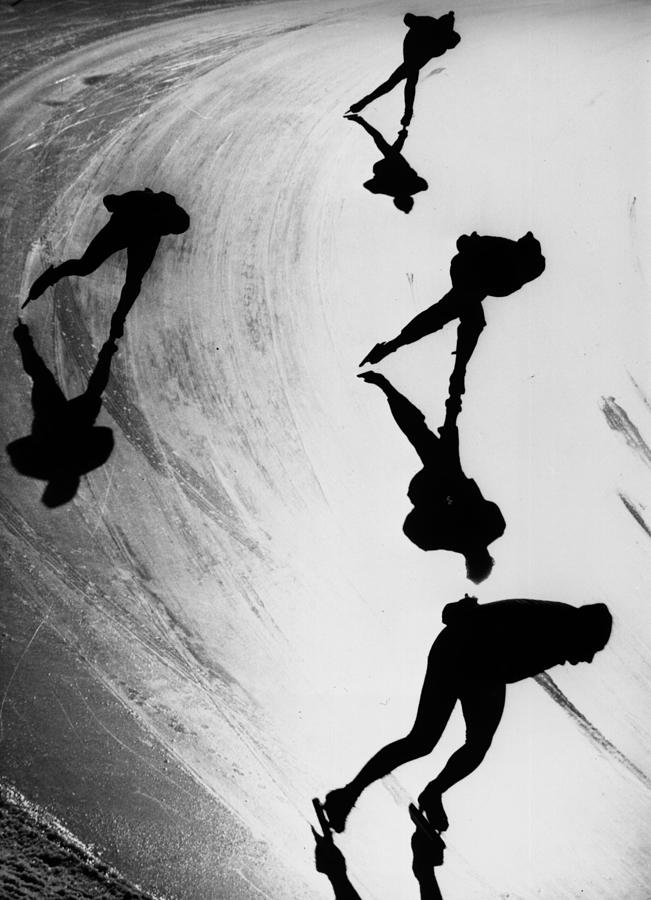 Speed Skaters #1 Photograph by Keystone