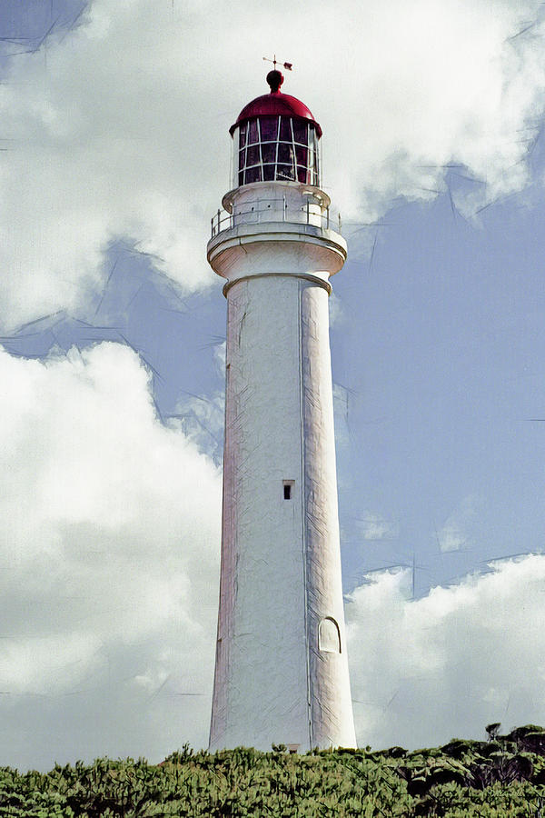 Split Point Lighthouse Digital Art by Dennis Lundell