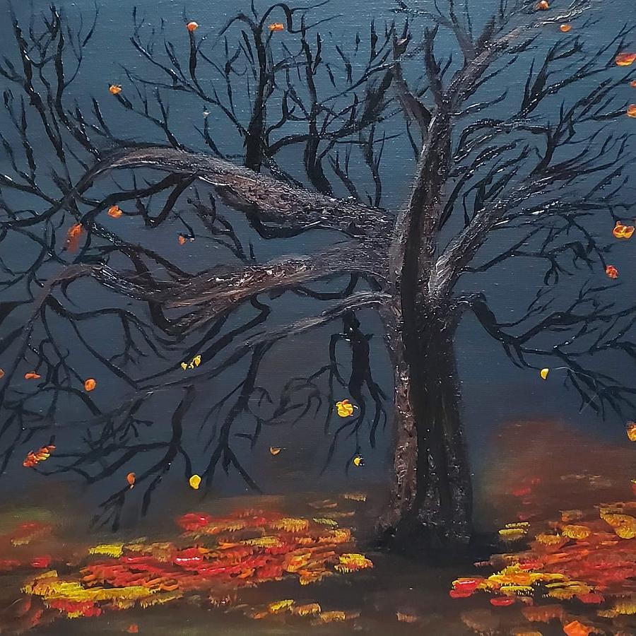 Spooky Tree #1 Painting by Amy Kuenzie