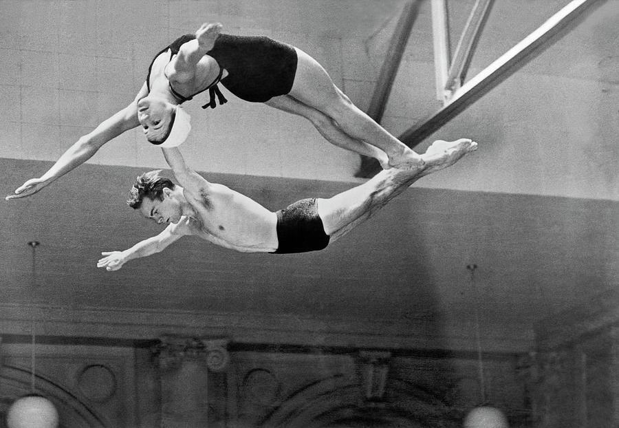 Springboard Diving Champions #1 Photograph by Underwood Archives