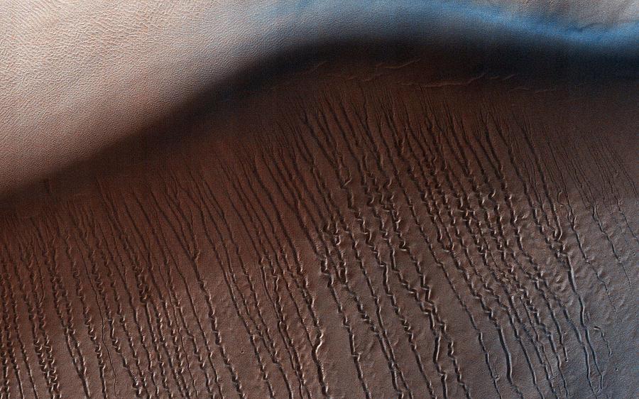 Squiggles in Hellas Planitia  Mars #1 Painting by Celestial Images