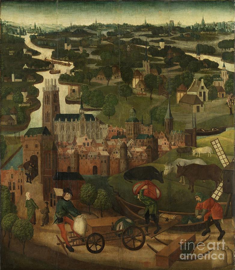 St Elizabeths Day Flood By Master Of The Holy Elisabeth Panels C.1490-5 Painting by Dutch School