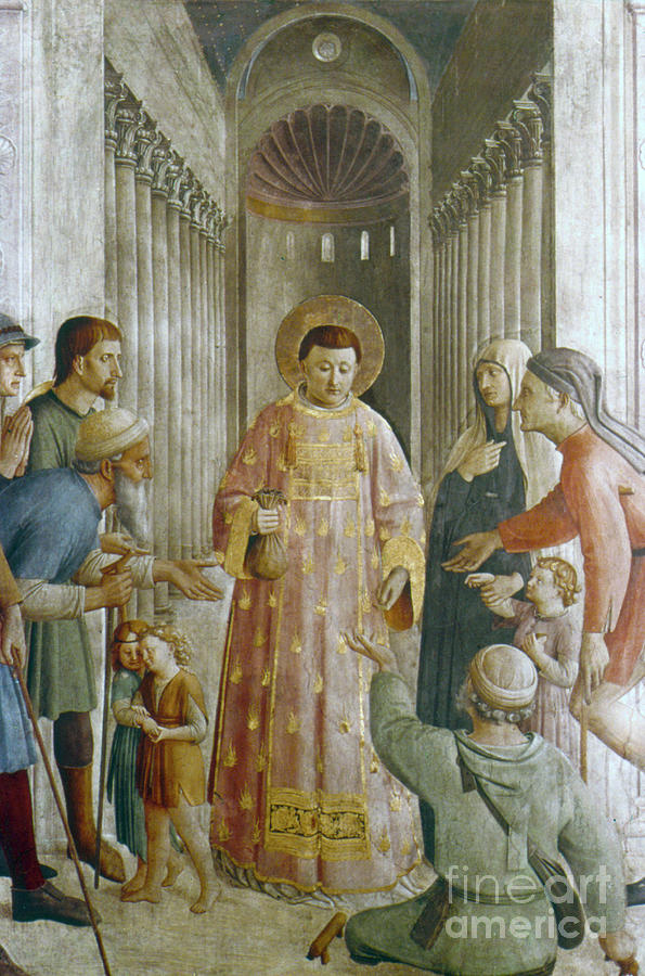 St Laurence Giving Alms To The Poor #1 Drawing by Print Collector