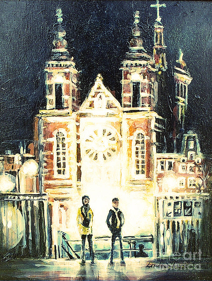 St Nicolaaskerk Church Painting by Linda Shackelford