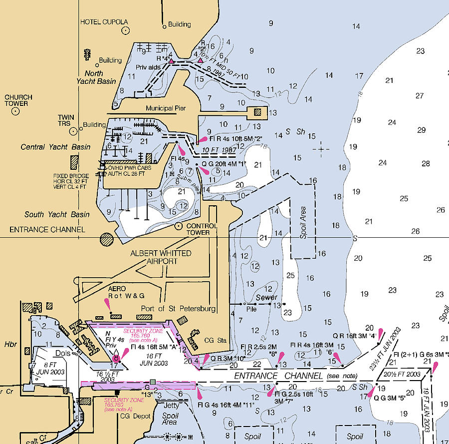 St Petersburg-florida Nautical Chart #1 Mixed Media by Bret Johnstad ...