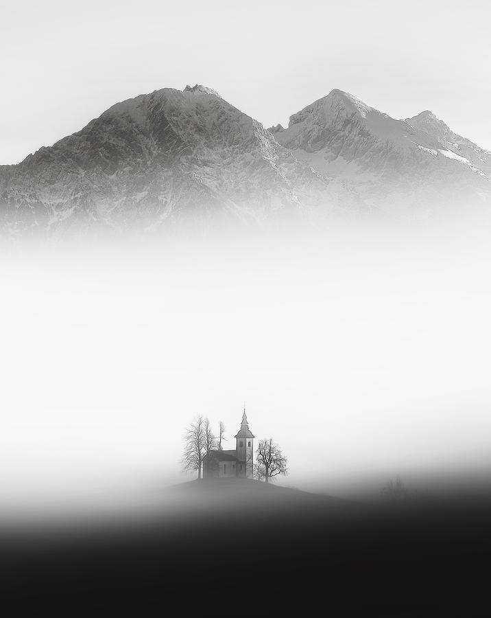 Black And White Photograph - St. Thomas Church #1 by Ales Krivec