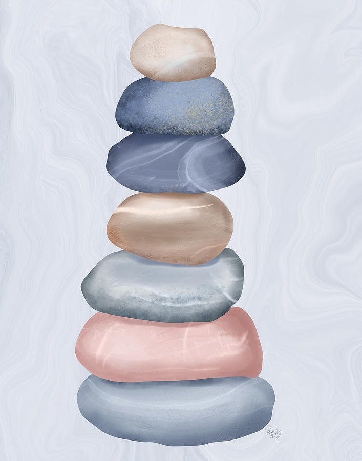 Drinkware Painting - Stacking Stones 2 #1 by Fab Funky