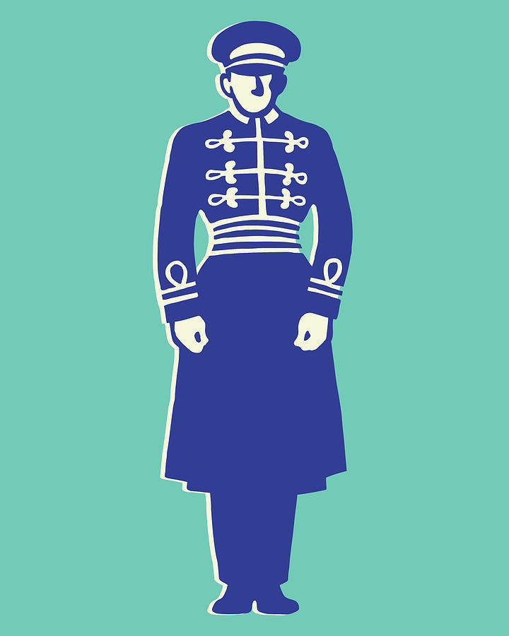 Standing Man in Uniform Drawing by CSA Images Fine Art America