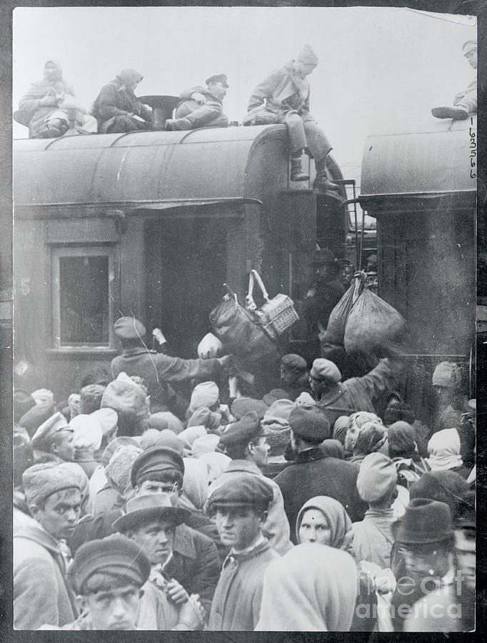 Starving Russians Waiting To Entrain by Bettmann