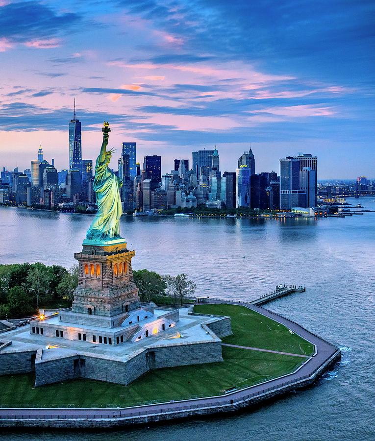 Statue Of Liberty & Nyc Skyline Digital Art by Antonino Bartuccio ...