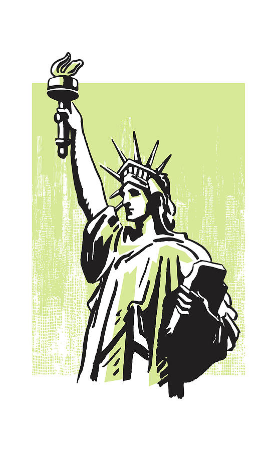 New York City Drawing - Statue of Liberty #1 by CSA Images