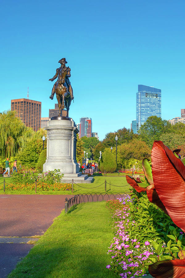 George Washington Digital Art - Statue, Public Garden, Boston, Ma #1 by Laura Zeid