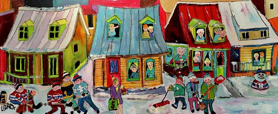 Ste. Augustin Old Village Trio St. Henri #1 Painting by Michael Litvack