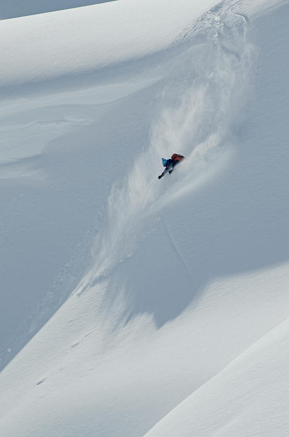 Steep Skiing Near A Cornice #1 Photograph by Topher Donahue
