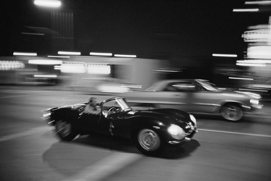 Sunset Photograph - Steve McQueen Driving Sunset Strip #1 by John Dominis