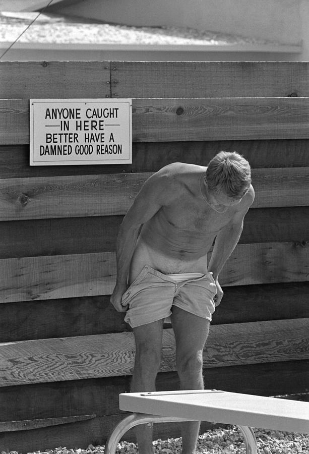 Steve Mcqueen Photograph - Steve McQueen Undresses Outdoors #1 by John Dominis