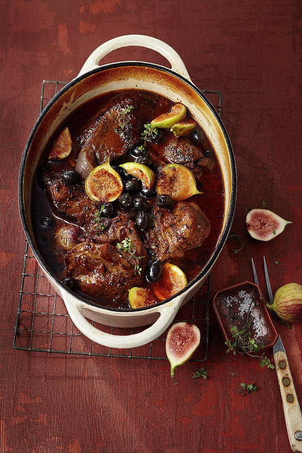 Stew Pot With Lamb, Beef Brisket And Fresh Figs #1 Photograph by Ulrike Holsten / Stockfood Studios